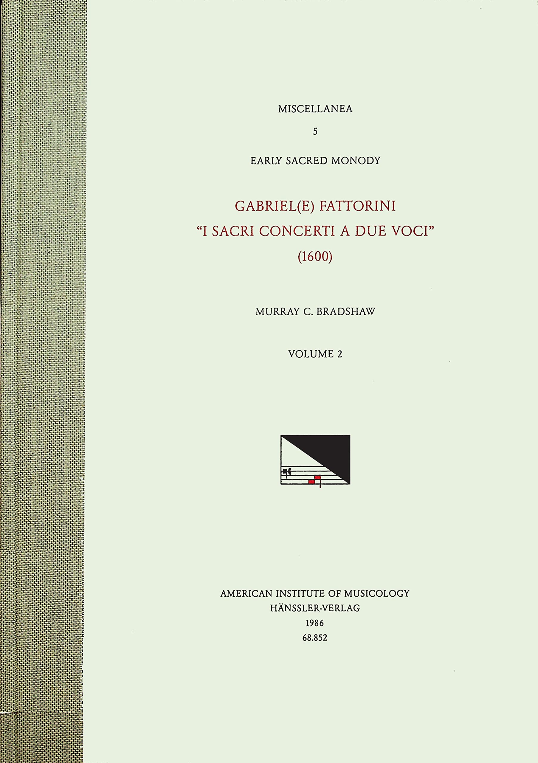 Early Sacred Monody: Gabriele Fattorini, Sacri Concerti a Due Voci 1600 (5) Sheet Music