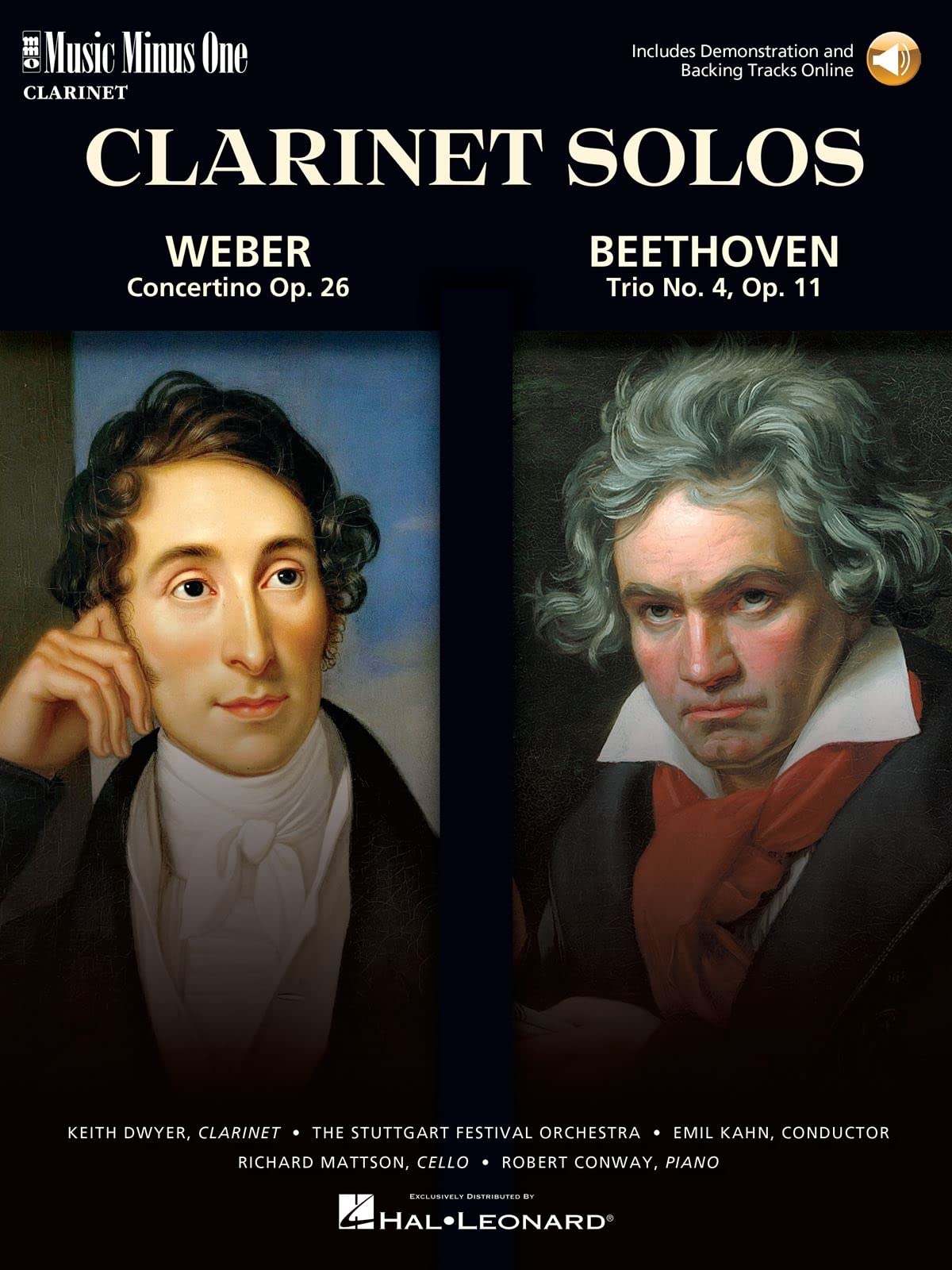 Weber Concertino Op 26, J109 Beethoven Piano Trio No 4 Street Song Op 11 Clarinet: Music Minus One Clarinet Sheet Music