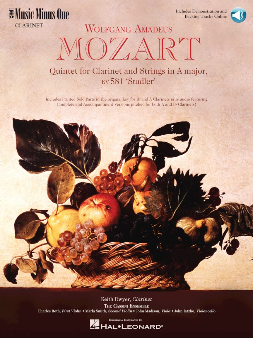 Mozart Quintet in A, Kv581 Book/Online Audio Sheet Music