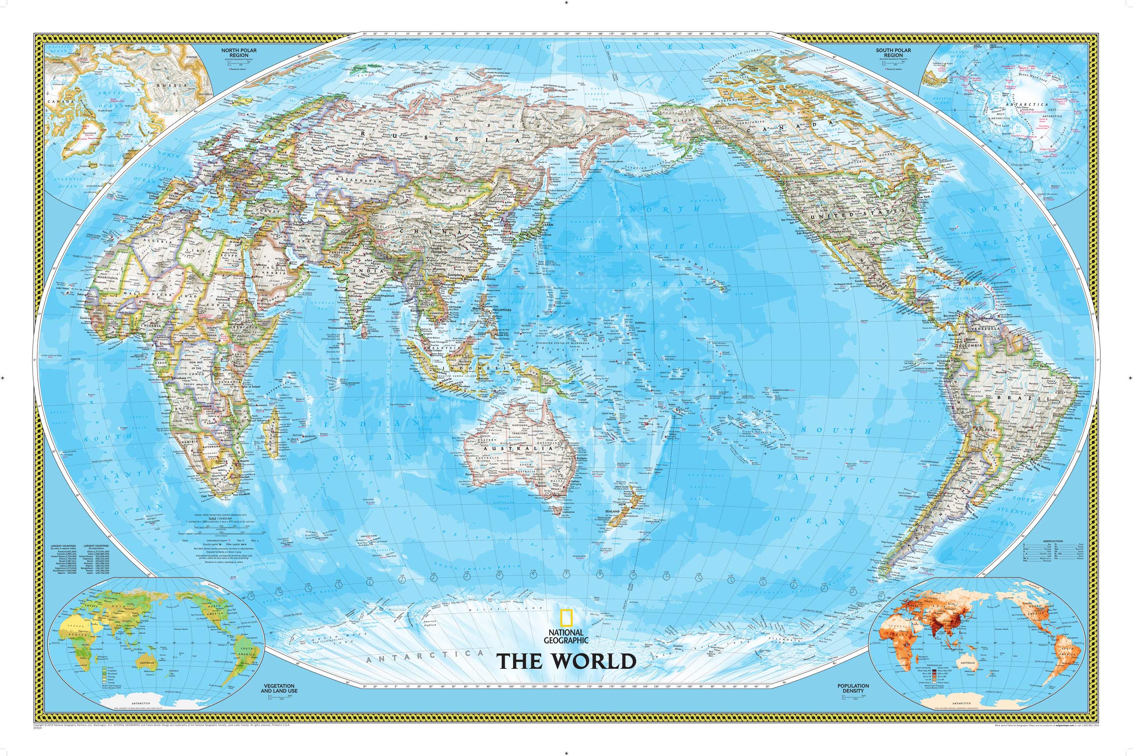 National Geographic World, Pacific Centered Wall Map - Classic (46 X 30.5 In) Stationery