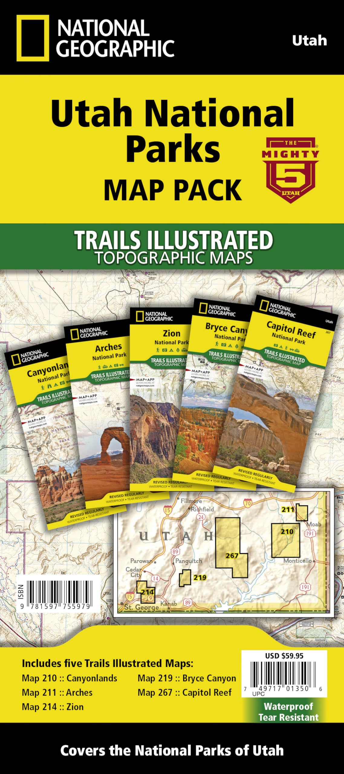 National Geographic Utah National Parks Map Pack (National Geographic Trails Illustrated Topographic Map) Leisure, Home & Garden