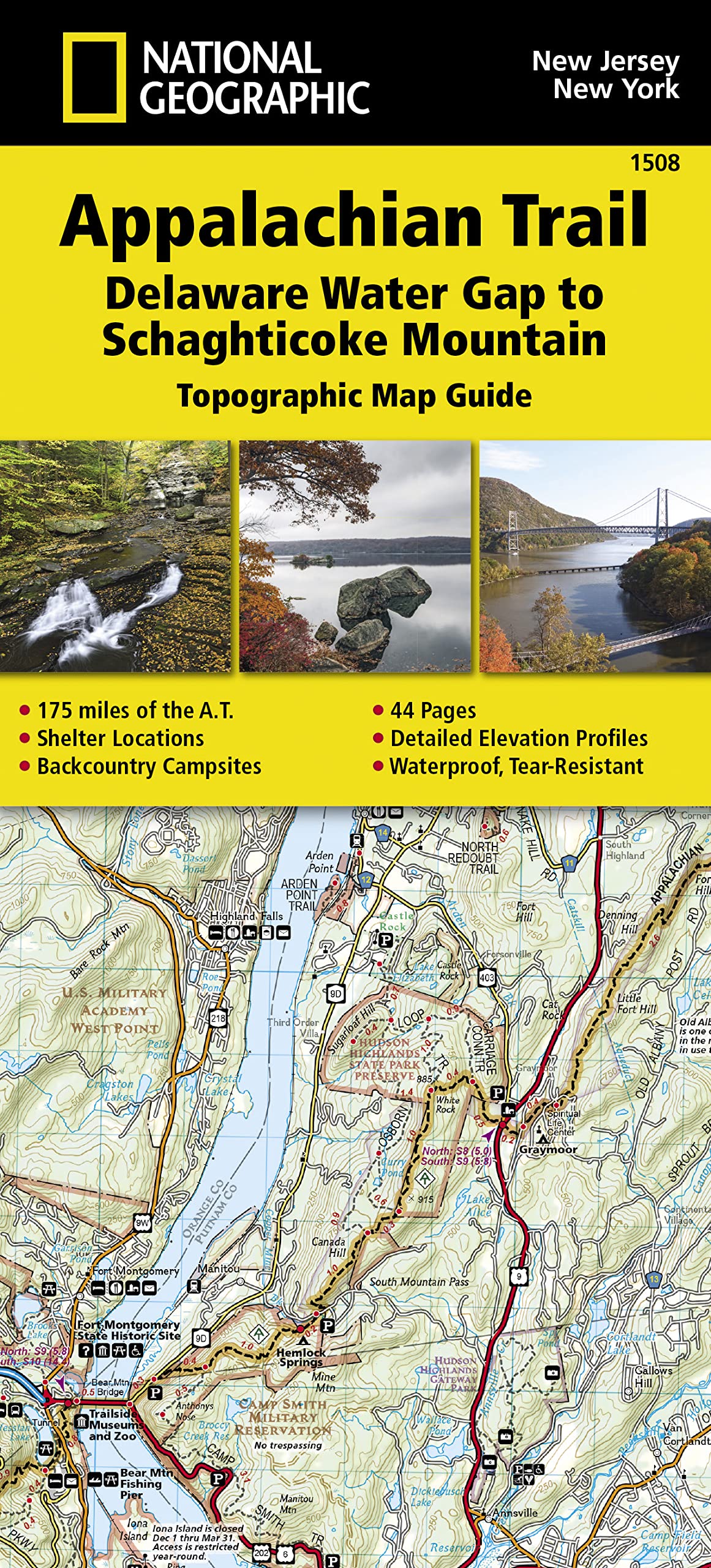 Appalachian Trail, Delaware Water Gap to Schaghticoke Mountain : Trails Illustrated (National Geographic Topographic Map Guide) Leisure, Home & Garden