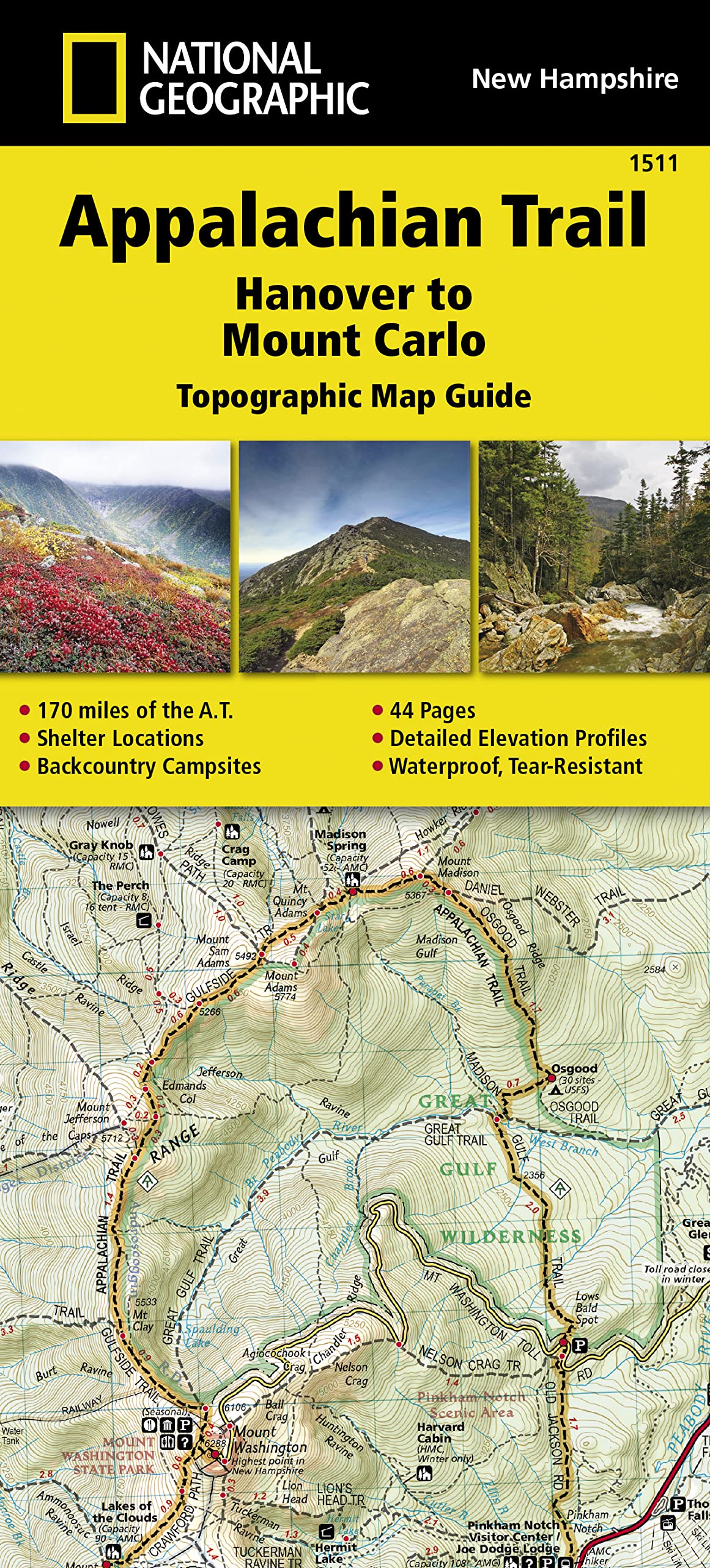 Appalachian Trail, Hanover to Mount Carlo : Trails Illustrated (National Geographic Topographic Map Guide, Band 1511) Leisure, Home & Garden