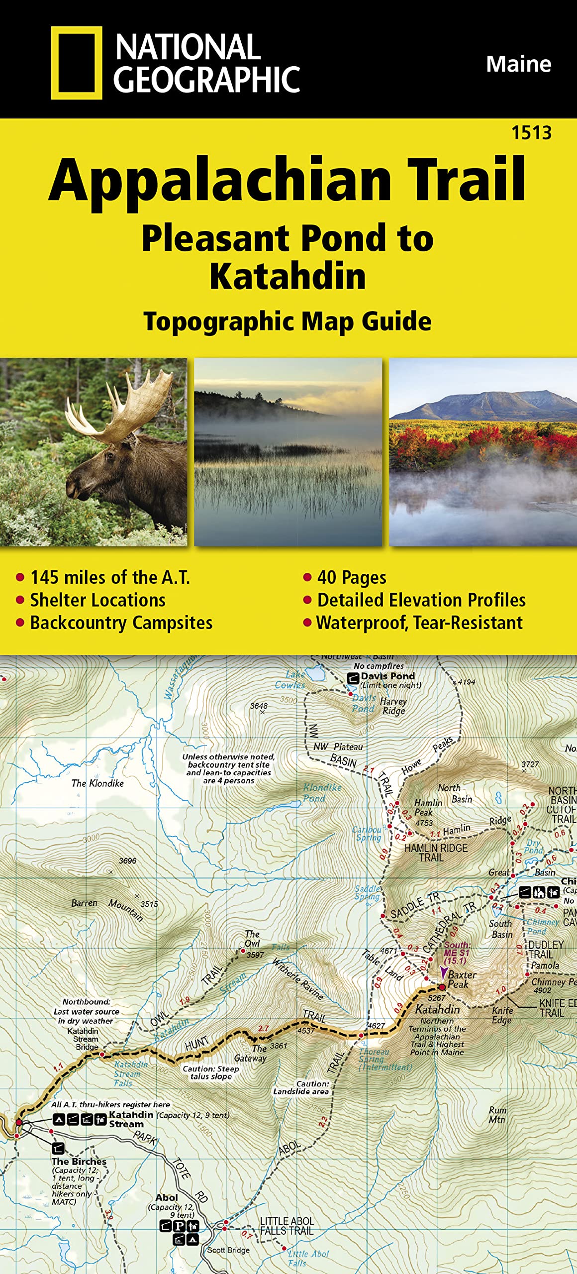 Appalachian Trail, Pleasant Pond to Katahdin : Trails Illustrated (National Geographic Map Guides) Leisure, Home & Garden