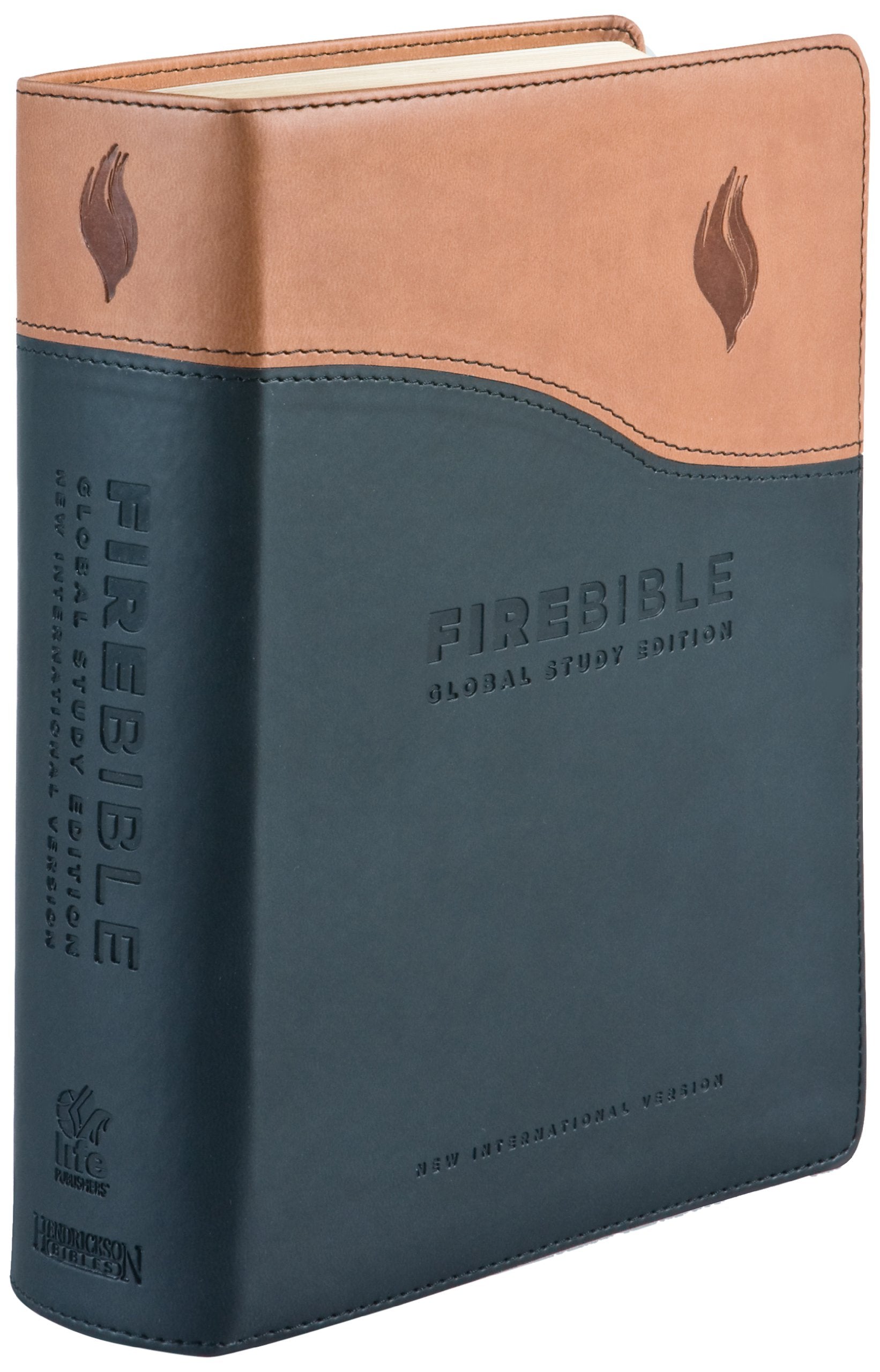 FireBible: New International Version, Black on Tan Two-Tone Flexisoft Imitation Leather: Global Study Edition Religion & Esotericism