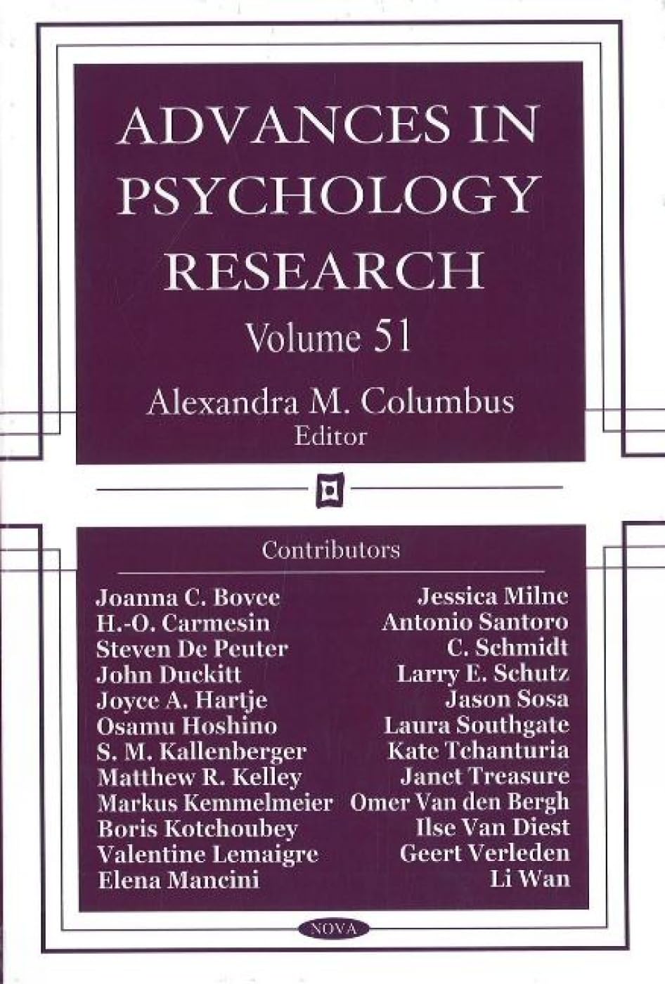 Advances in Psychology Research: Volume 51 Psychology