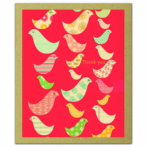 Birds of a Feather: Greenthanks -- Thank You Notecards Made from Uncoated Eco-Friendly Paper Decorated with Contemporary Designs & Illustr Lifestyle