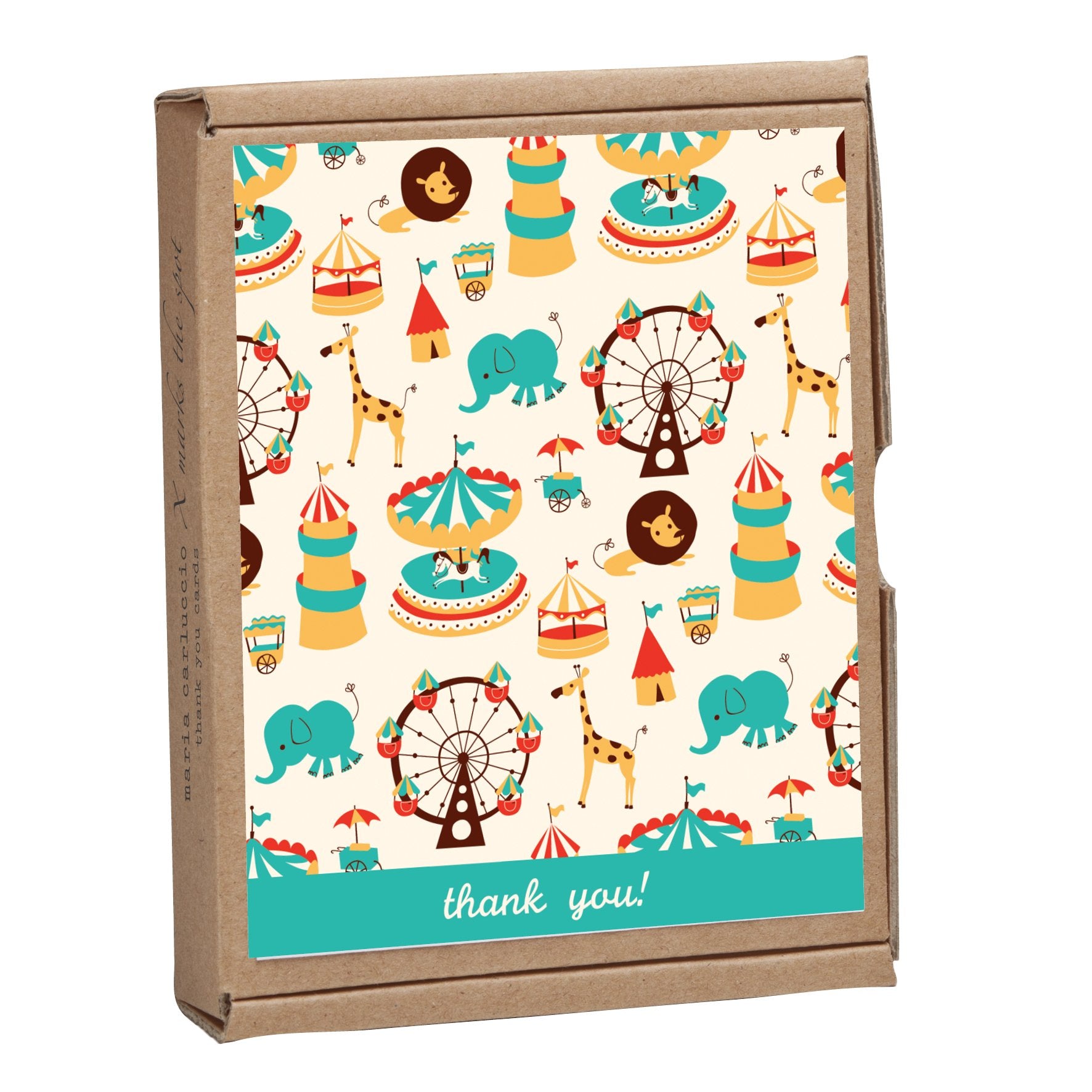 Circus Fun: Greenthanks-thank You Notecards Made from Uncoated Eco-friendly Paper Decorated With Contemporary Designs & Illustrations Lifestyle