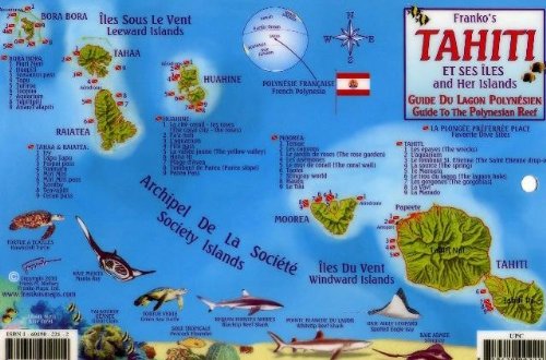 Tahiti & Society Islands Dive Map & Reef Creatures Guide Franko Maps Laminated Fish Card Maps & Plans
