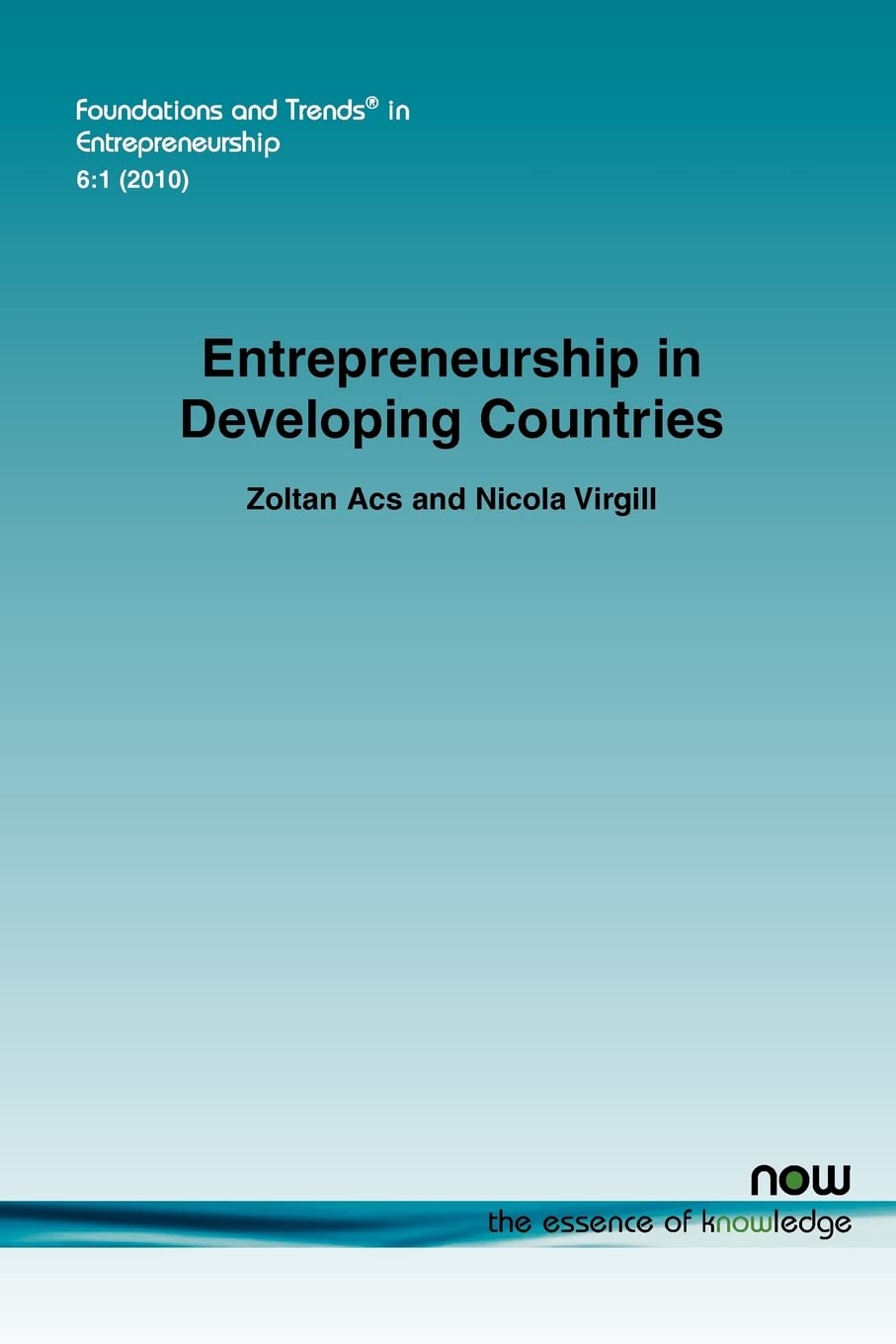 Entrepreneurship in Developing Countries (Foundations and Trends(r) in Entrepreneurship, Band 27) Business, Finance & Career