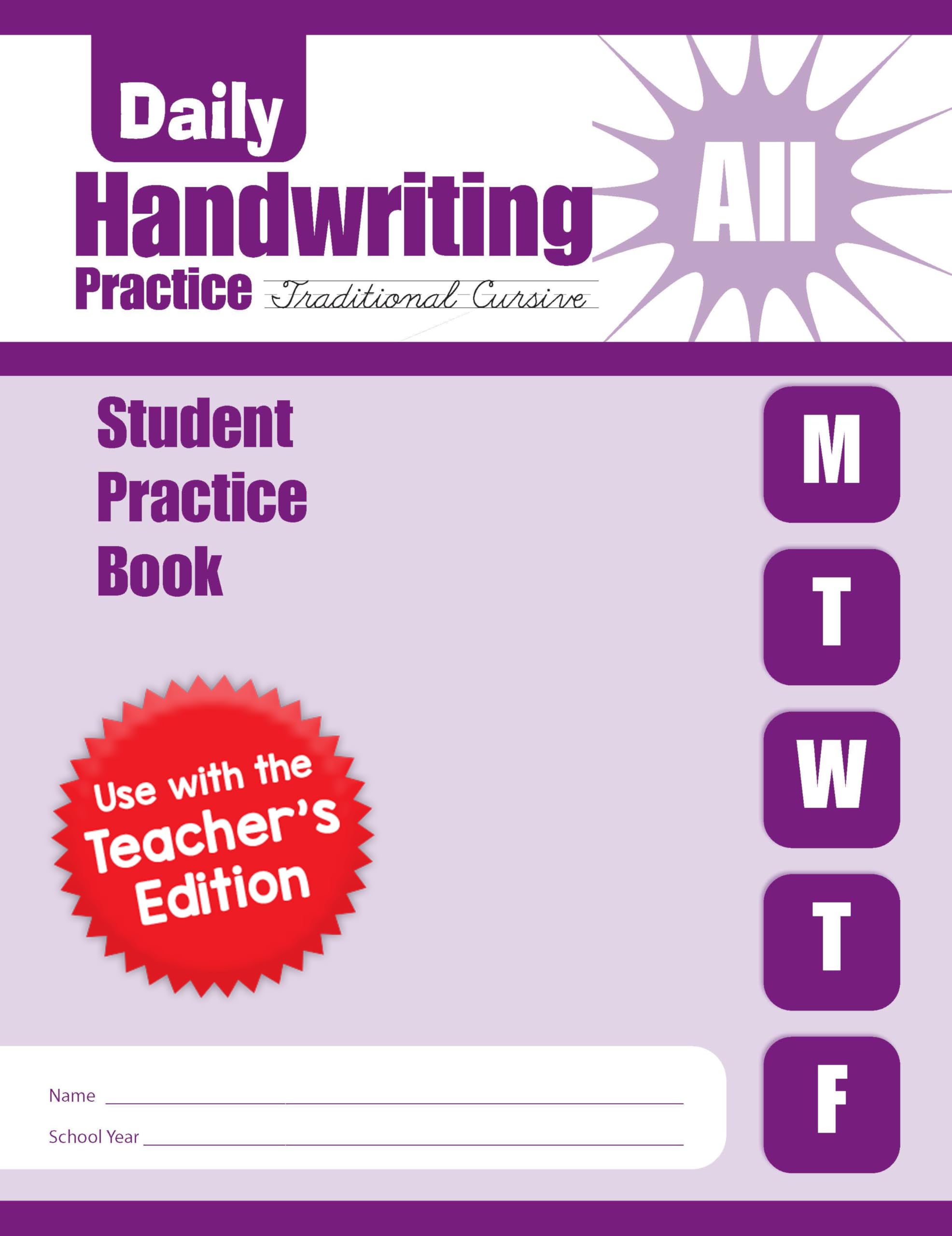 Traditional Cursive, Kindergarten - Grade 6 (Daily Handwriting Practice) Education & Training