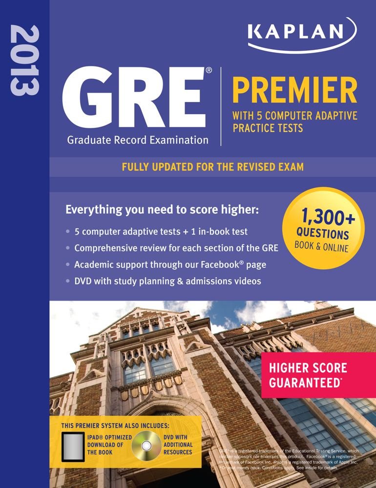 Product Image: Kaplan 2013 GRE® Premier: with 5 Online Practice Tests + DVD