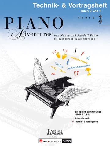 Piano Adventures Technik Vortragsheft Stufe 3 | Klavier Notenheft mit Etüden und Technikübungen | Klavierschule für Kinder und Jugendliche | Klavier Techniktraining mit Fingersatz und Phrasierung Books