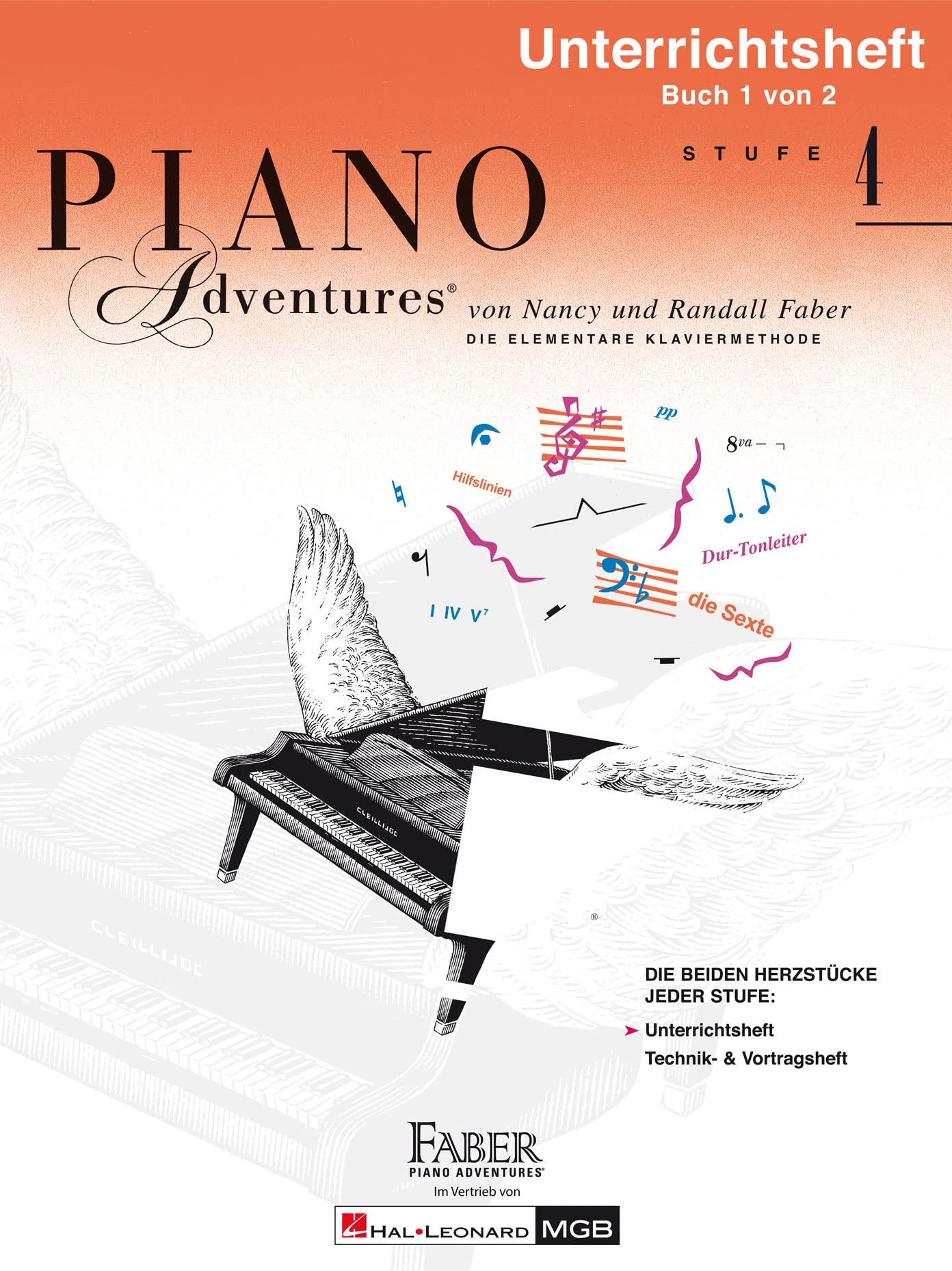 Piano Adventures Unterrichtsheft Stufe 4 Klavier Notenbuch für Kinder und Jugendliche | Klavierschule mit Akkorden in C G F Dur | Spielbuch mit Musiktheorie Übungen | Klavier Songbook für Anfänger Books