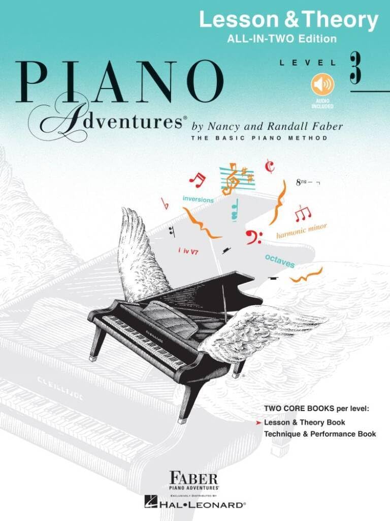 Nancy & randall faber : piano adventures all-in-two level 3 lesson/theory + support online book