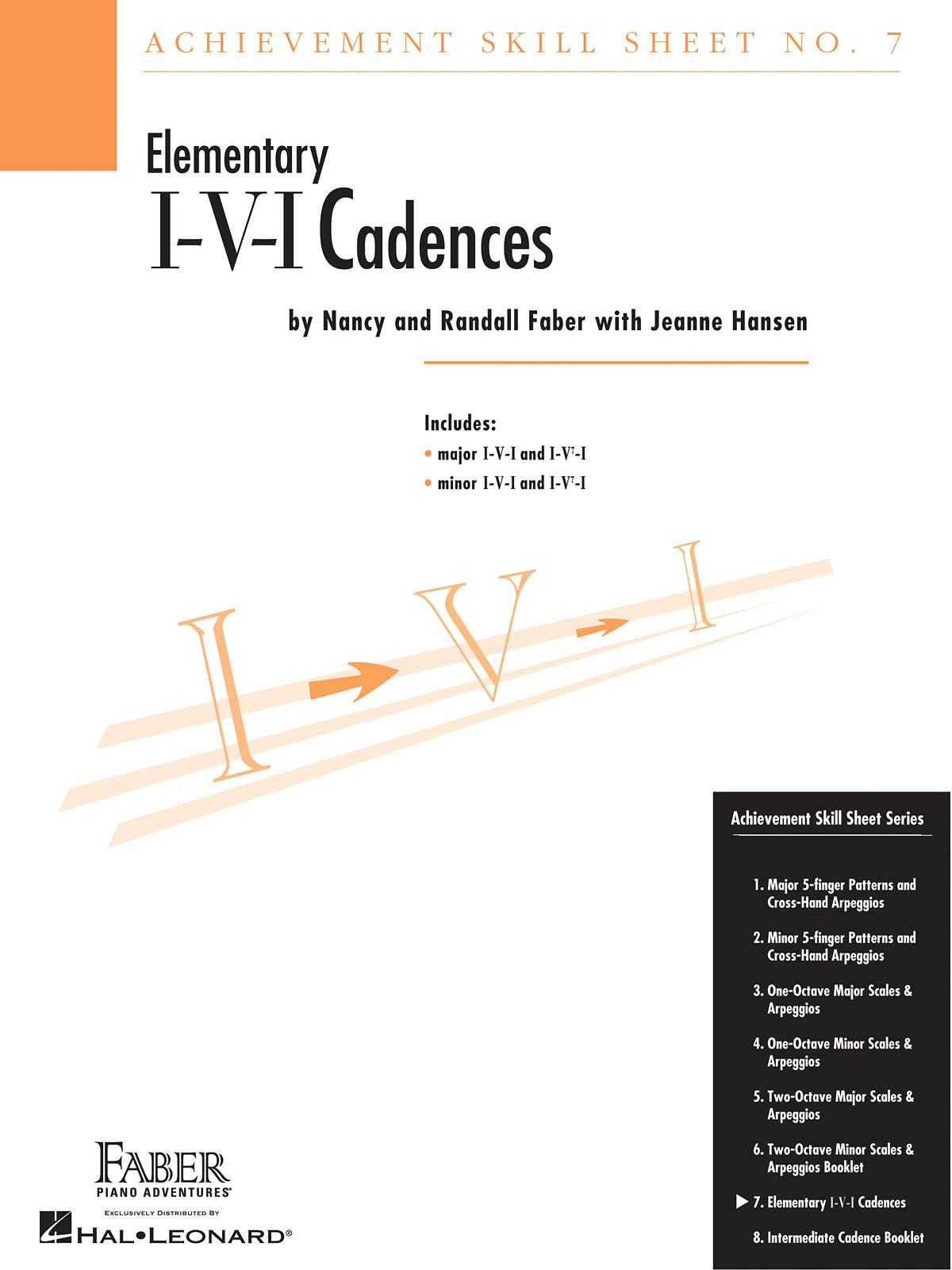 Achievement Skill Sheet No. 7: I-V-I Cadences. Solo de Piano. book