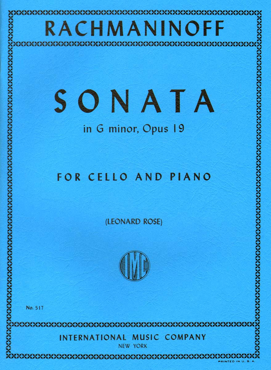 INT517 - Rachmaninoff - Sonata in G minor, opus 19 For Cello and Piano Sheet Music