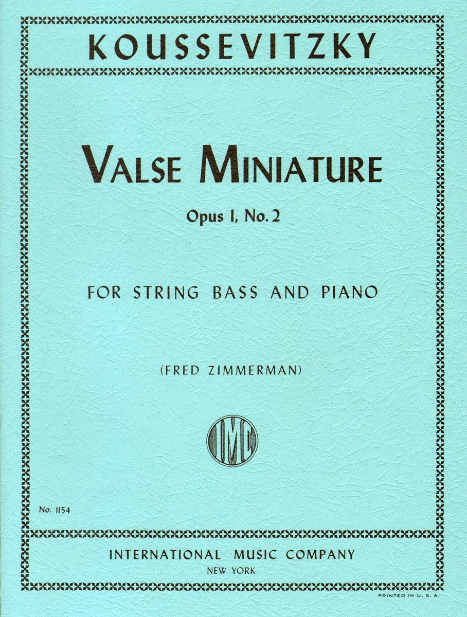 INT1154 - Koussevitzky Valse Miniature Opus I, No. 2 For String Bass and Piano Sheet Music