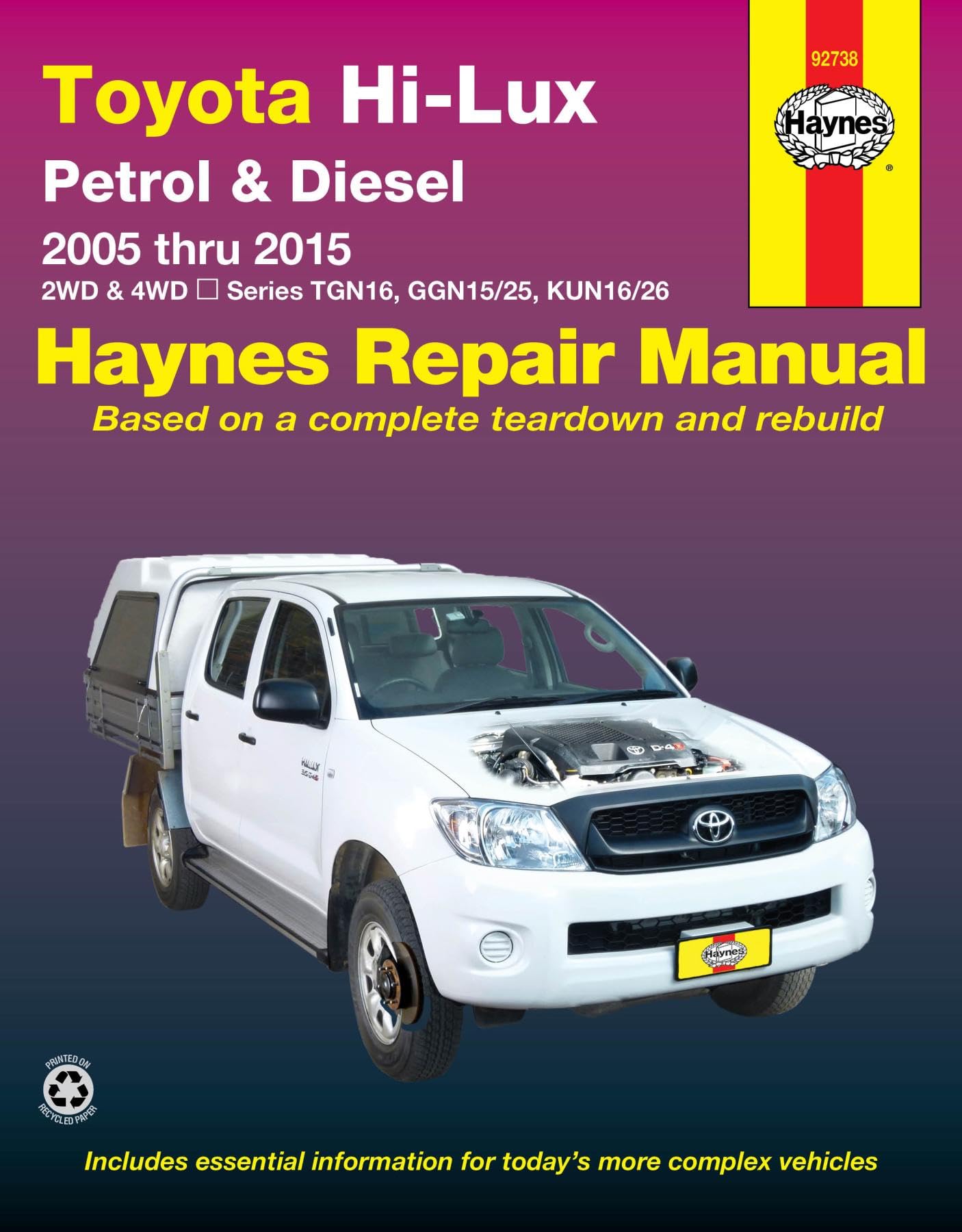Toyota Hilux 4X4 (Aus): 2005-2015: 2WD & 4 WD. Series TGN16, GGN15/25, KUN16/26 Leisure, Home & Garden