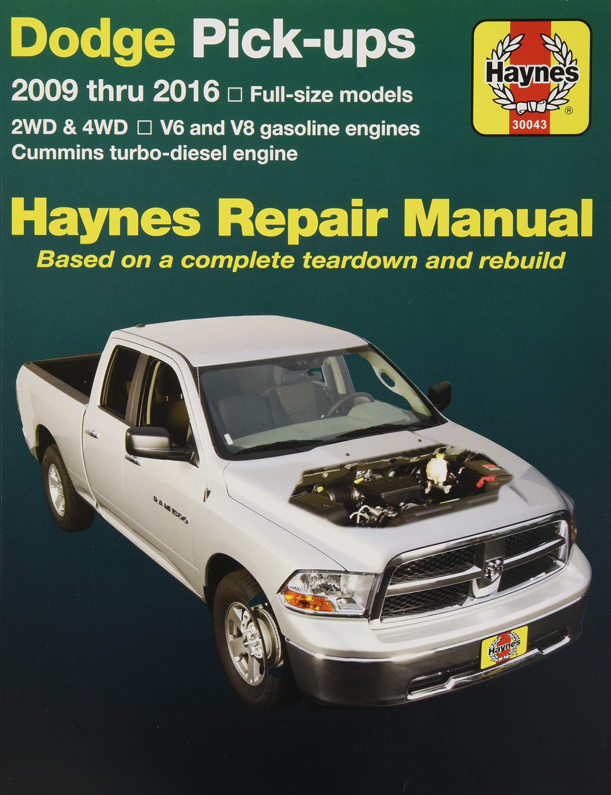 Haynes Dodge Pick-Ups 2009 Thru 2016 Repair Manual: 2WD & 4WD - V6 and V8 Gasoline Engines - Cummins Turbo-Diesel Engine; Dodge Full-Size Pick-Ups (Hayne's Automotive Repair Manual) Hobbies & Crafts