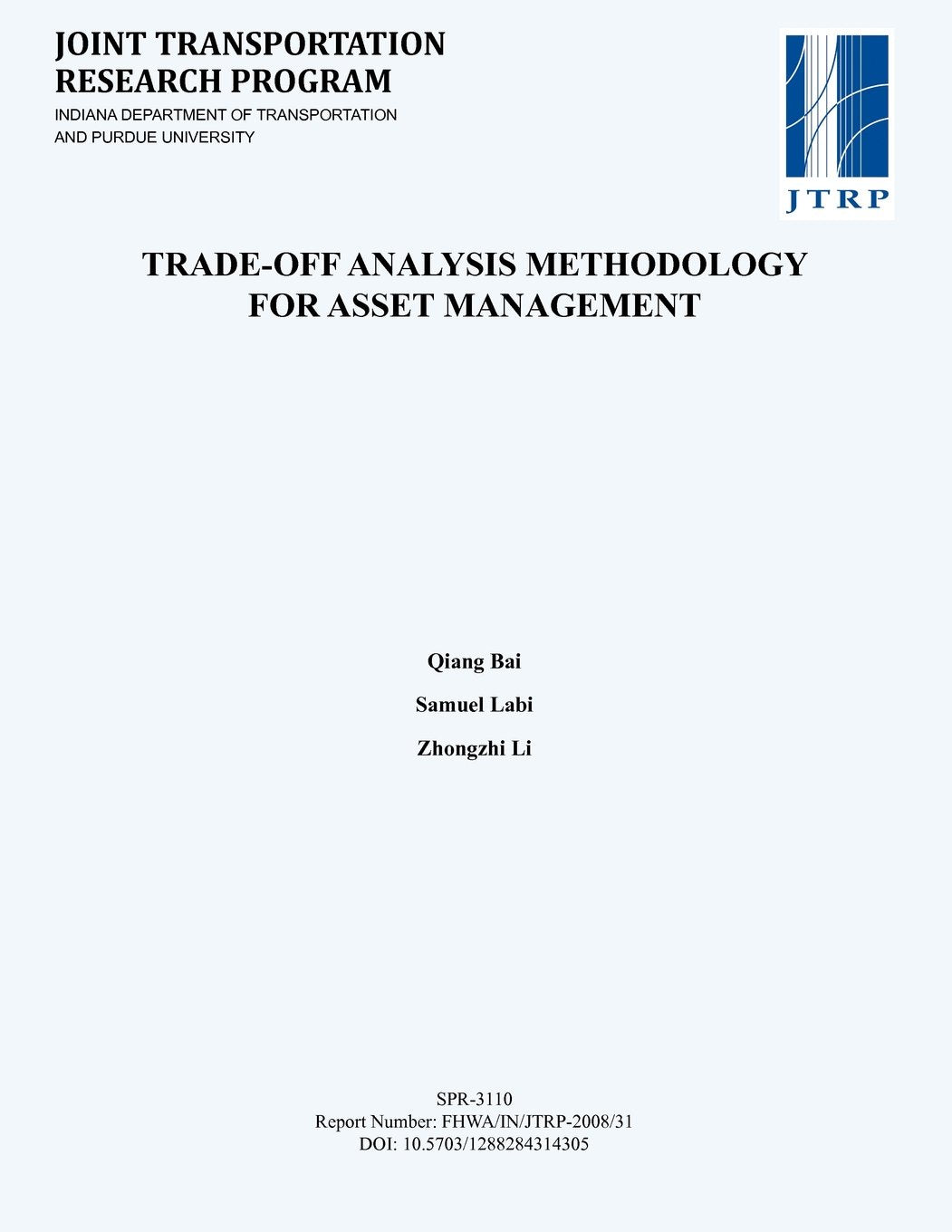 Product Image: Trade-Off Analysis Methodology for Asset Management