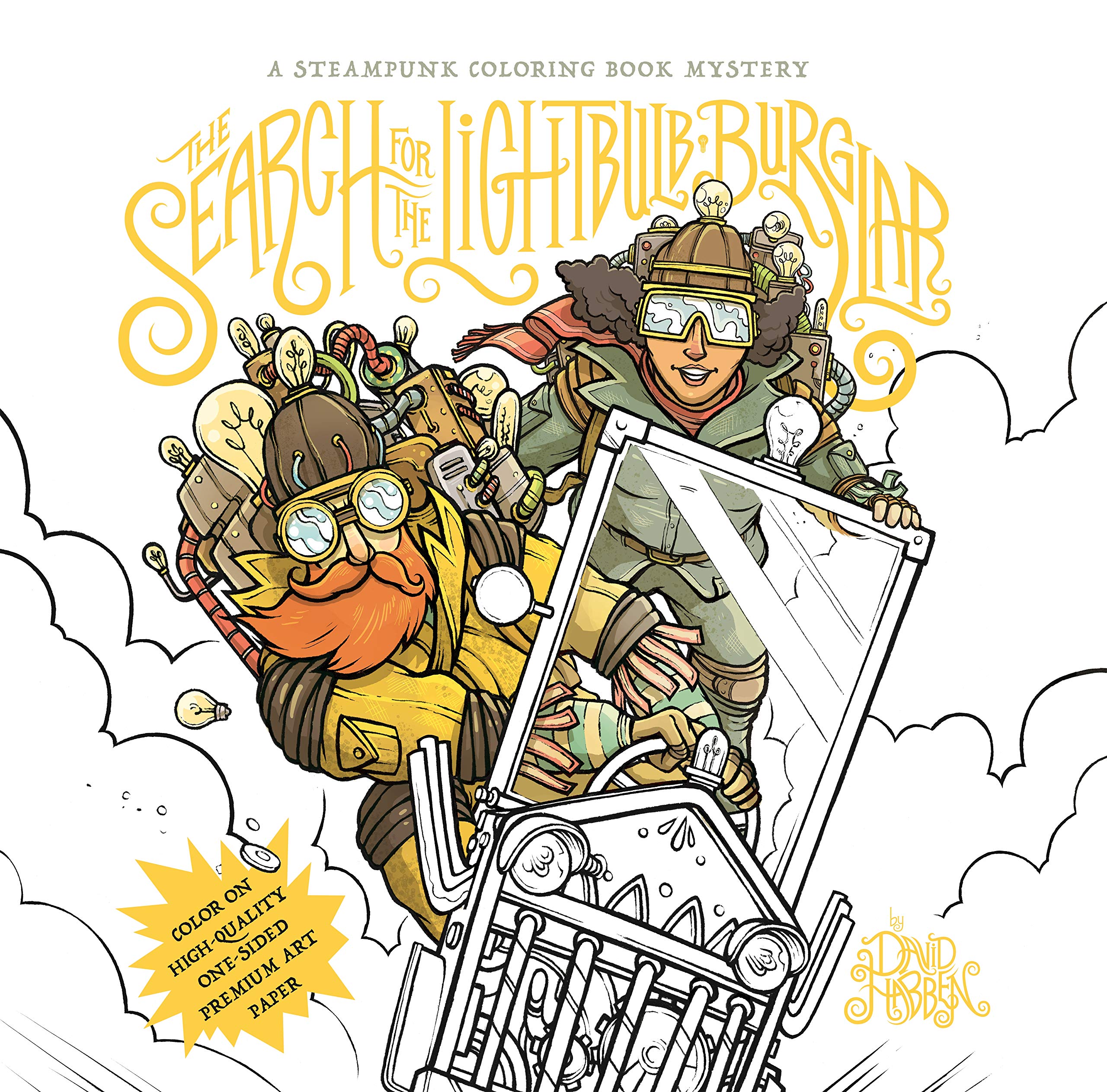 The Search for the Lightbulb Burglar: A Steampunk Coloring Book Mystery Hobbies & Crafts