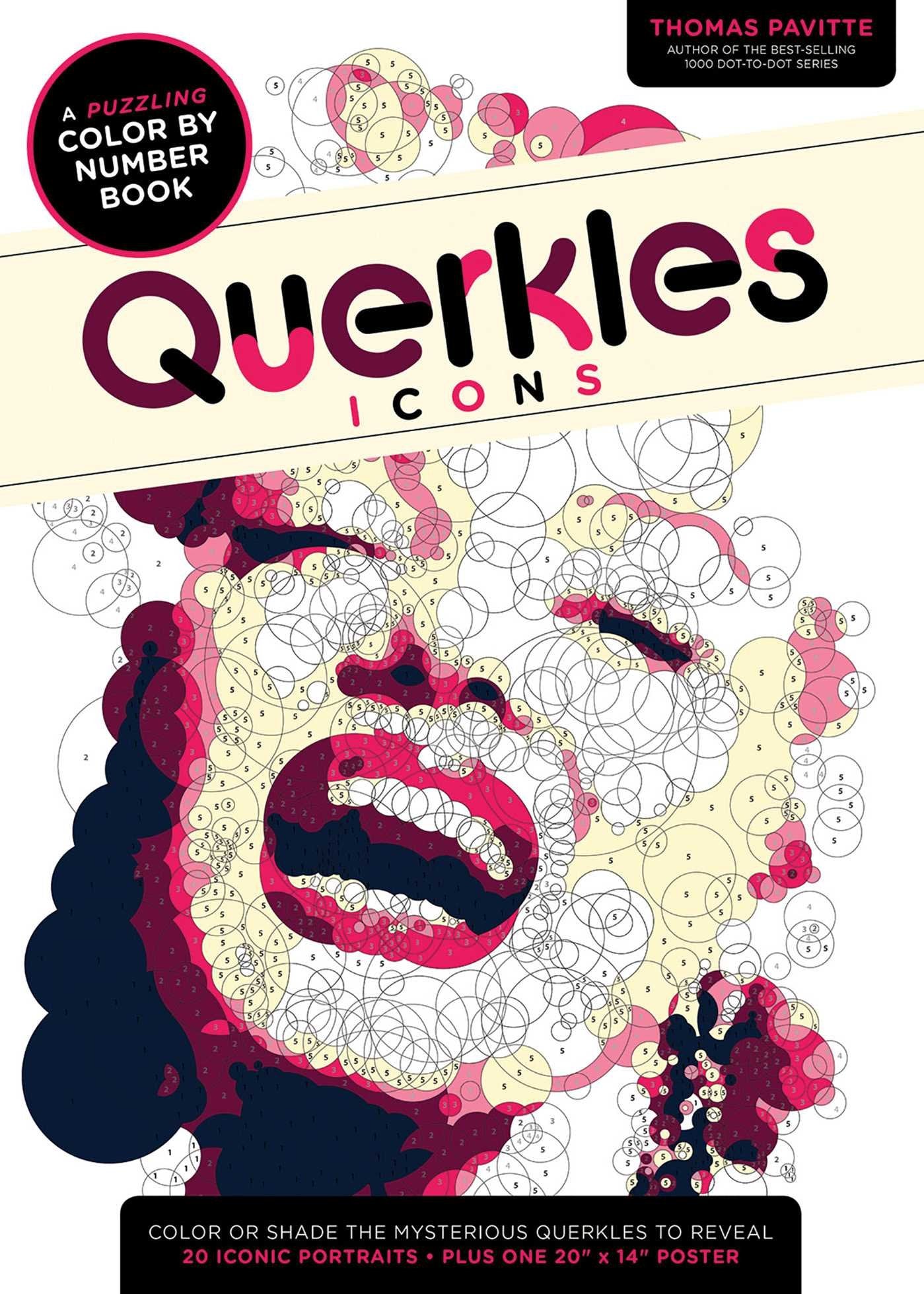 Querkles Icons: A Puzzling Color-By-Number Book Film, Art & Culture