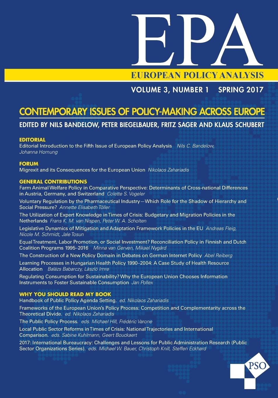 European Policy Analysis: Volume 3, Number 1, Spring 2017: Contemporary Issues of Policy-Making Across Europe Politics & History