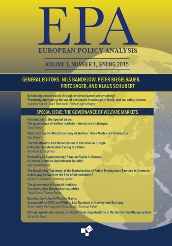 European Policy Analysis, Volume 1, Number 1: Europe's Welfare Policies: The Frayed Safety Net book