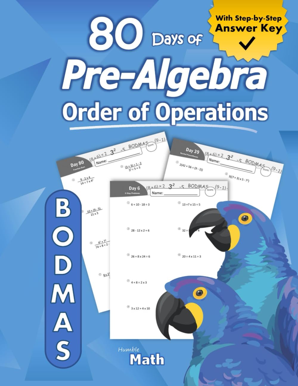 Pre-Algebra: Order of Operations (BODMAS): Pre-Algebra Practice Problems with Step-by-Step Answers, Ages 11-15 – KS3 and KS4 (Advanced KS2) – BODMAS – ... – Easy Learning Worksheets - With Answer Key Tiptoi & Games