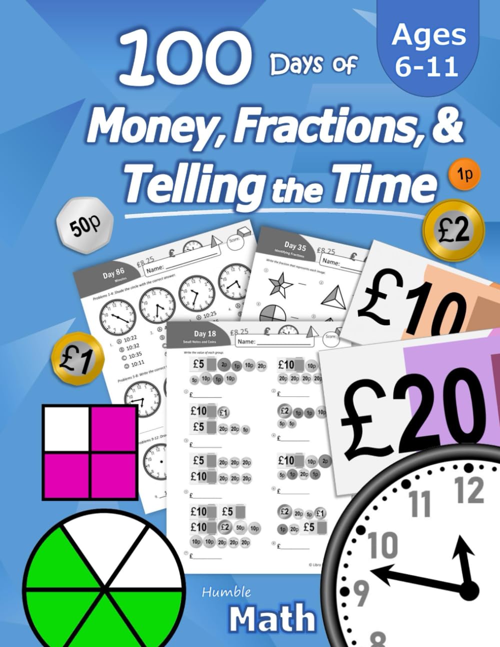 100 Days of Money, Fractions, & Telling the Time Tiptoi & Games