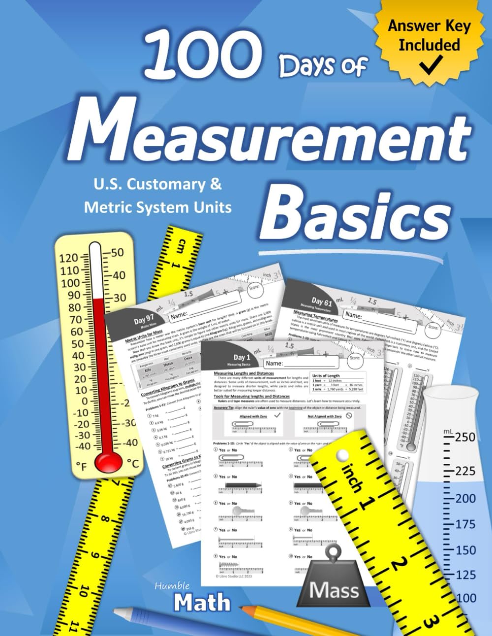 Humble Math – Measurement Basics: (With Answer Key) U.S. Customary & Metric System Measuring Book | Learn to Measure | Unit Conversions | Metric ... Workbook - 100 Practice Pages (Ages 9+) Tiptoi & Games