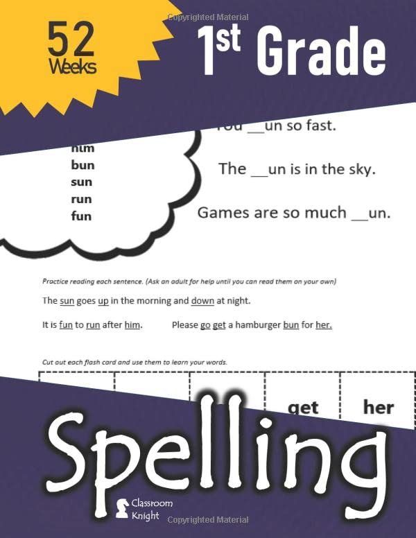 1st Grade Spelling: 52 Weeks of Spelling - Vocabulary Sentences (with Answer Key) – High Frequency Sight Words (Flash Cards Included) : Comprehensive ... Kindergarten - Grade 1 (K-1 Learning) Tiptoi & Games