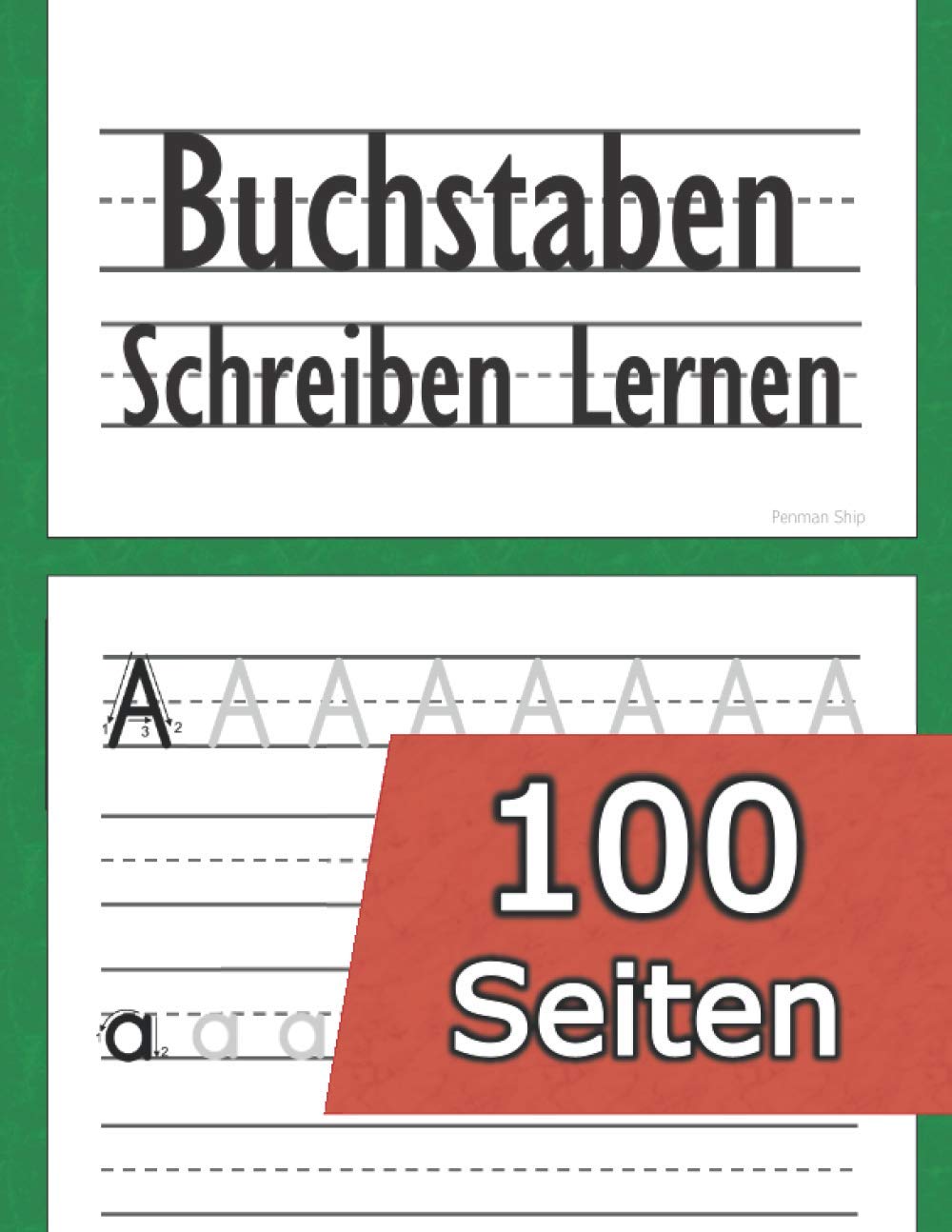 Buchstaben Schreiben Lernen: (100 Seiten) Alphabet lernen - Zahlen schreiben lernen - für Kinder ab 4 Jahren (Vorschule + 1. Klasse) ABC Vorbereitung für die Grundschule - Vorschulübungen Tiptoi & Games