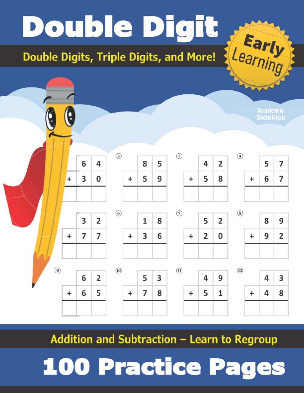 Double Digit Addition and Subtraction: 100 Practice Pages - Add and Subtract - Double Digit, Triple Digit, and More - 2 Digit - 3 Digit - Multi Digit ... 2nd, 3rd Grade) (Ages 7-9) - Math Workbook Tiptoi & Games