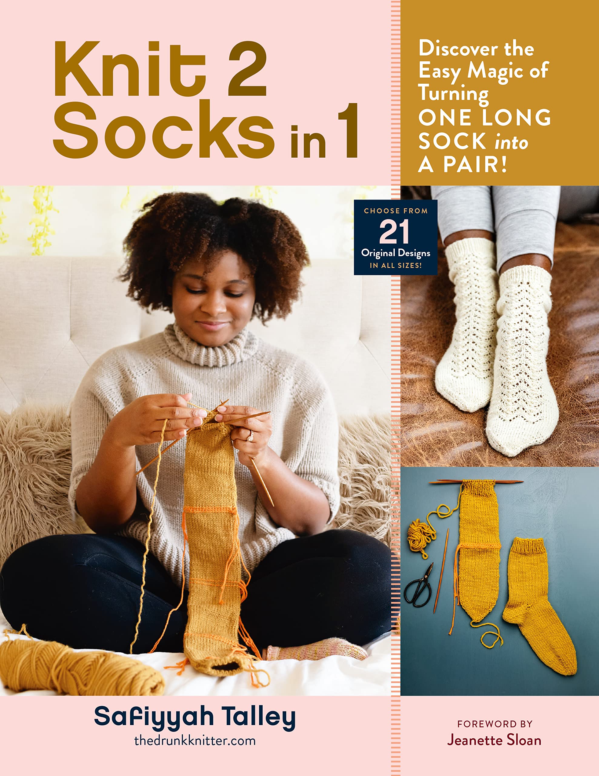 Knit 2 Socks in 1: Discover the Easy Magic of Turning One Long Sock into a Pair! Choose from 21 Original Designs, in All Sizes Hobbies & Crafts