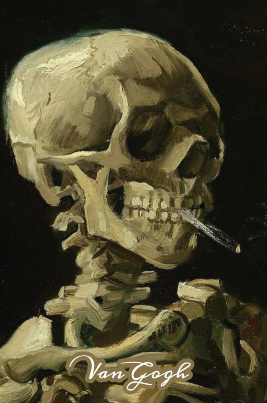 Skeleton of a Skull with a Cigarette Van Gogh Note Book Law