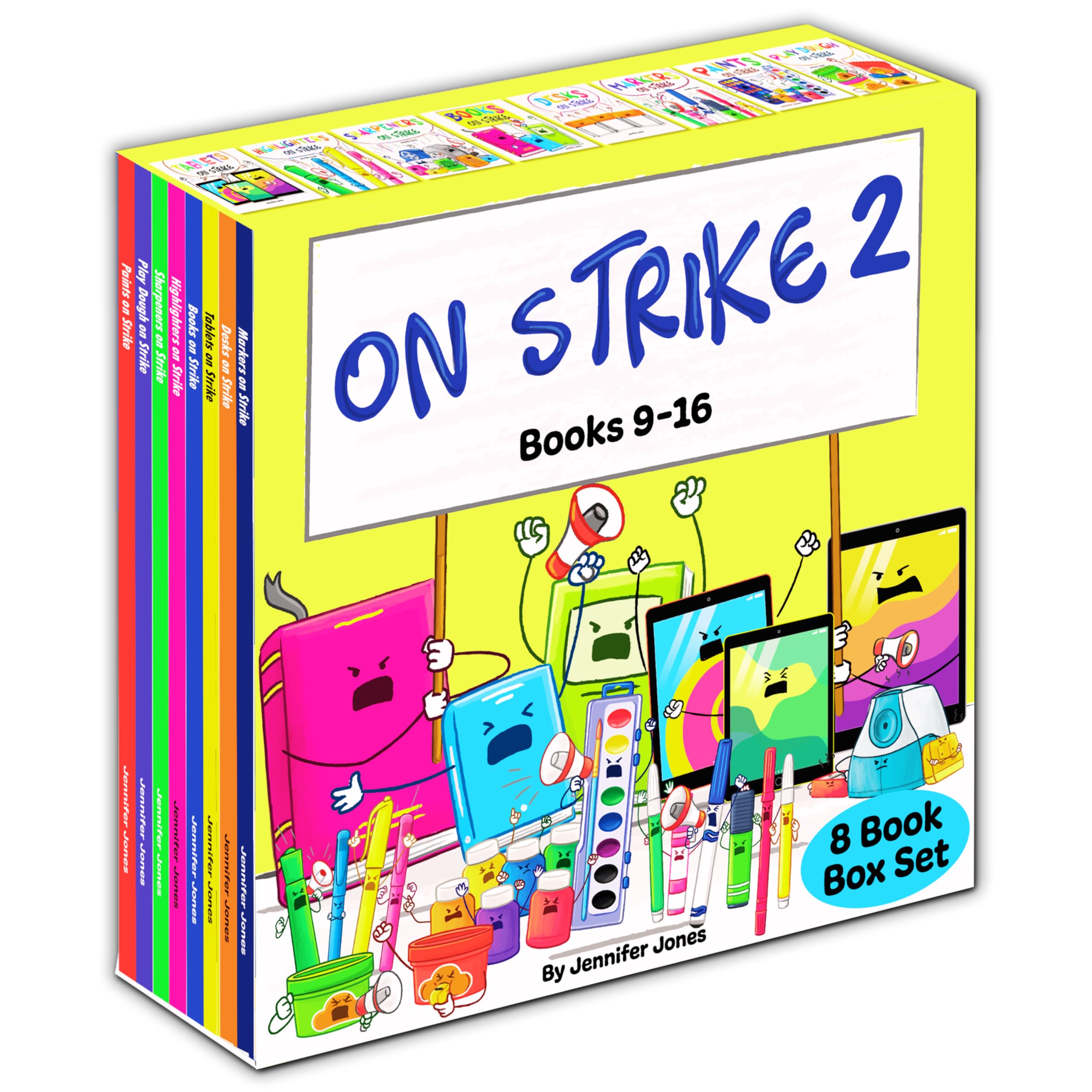 On Strike Box Set 2, Books 9-16: Books on Strike, Tablets on Strike, Paints on Strike, Play Dough On Strike, Markers on Strike, Highlighters on Strike, Sharpeners on Strike, Desks on Strike Non-fiction
