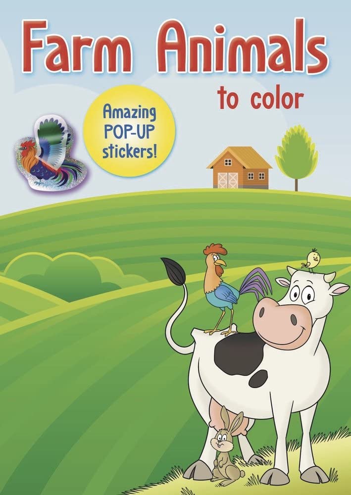 Farm Animals to Color: Amazing Pop-up Stickers Tiptoi & Games