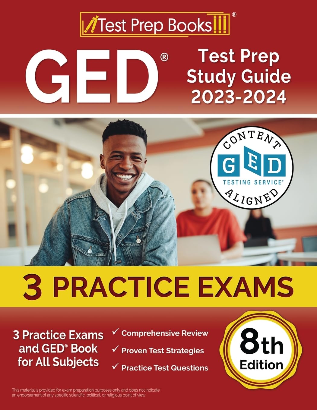 GED Test Prep Study Guide 2023-2024: 3 Practice Exams and GED Book for All Subjects: Education & Training