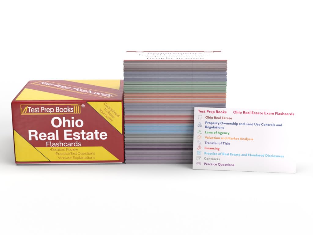 Ohio Real Estate Exam Prep Study Cards: Ohio Real Estate License Prep 2025-2026 with Practice Test Questions Learning & Reference