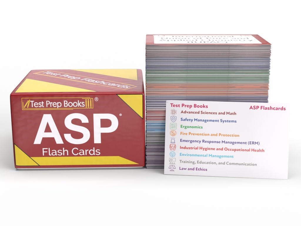 ASP Study Cards: ASP Exam Prep and Practice Test Questions for the Associate Safety Professional Certification Exam Books