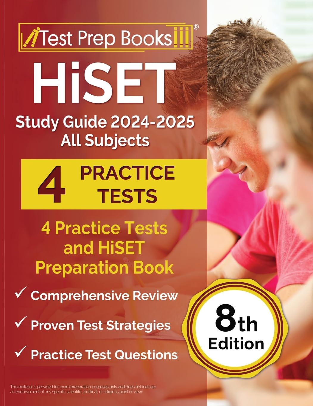 HiSET Study Guide 2024-2025 All Subjects: 4 Practice Tests and HiSET Preparation Book Study Guides