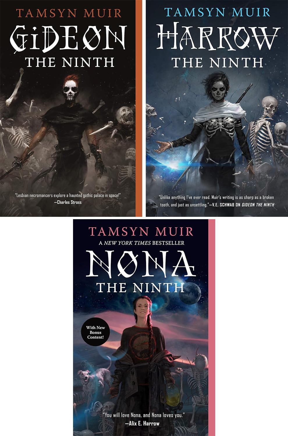 The Locked Tomb Series, Harrow the Ninth, Gideon the Ninth and Nona the Ninth, Set of 3 Books Books