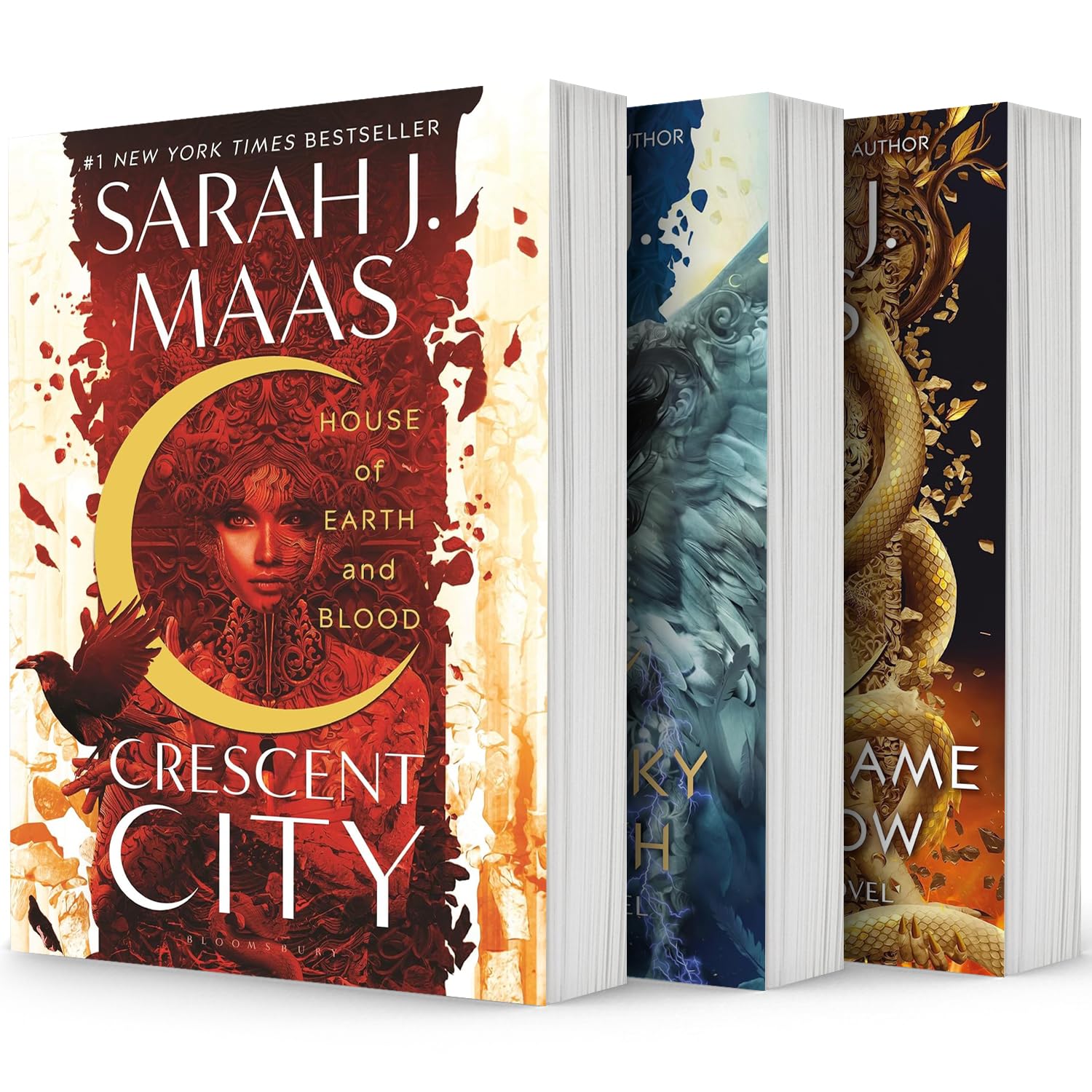 Crescent City Series Set of 3 Books. House of Earth and Blood (paperback), House of Sky and Breath (paperback) and House of Flame and Shadow (hardcover) Books
