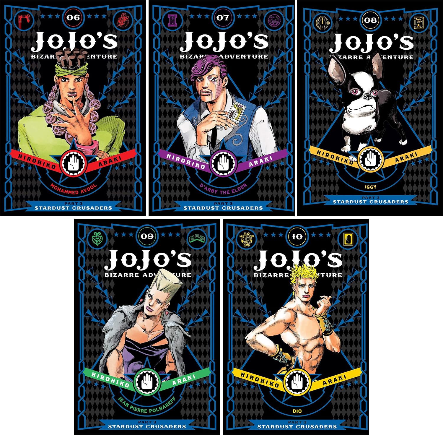 Jojo's Bizarre Adventure Part 3, Vol. 6- Vol. 10 by Hirohiko Araki Books
