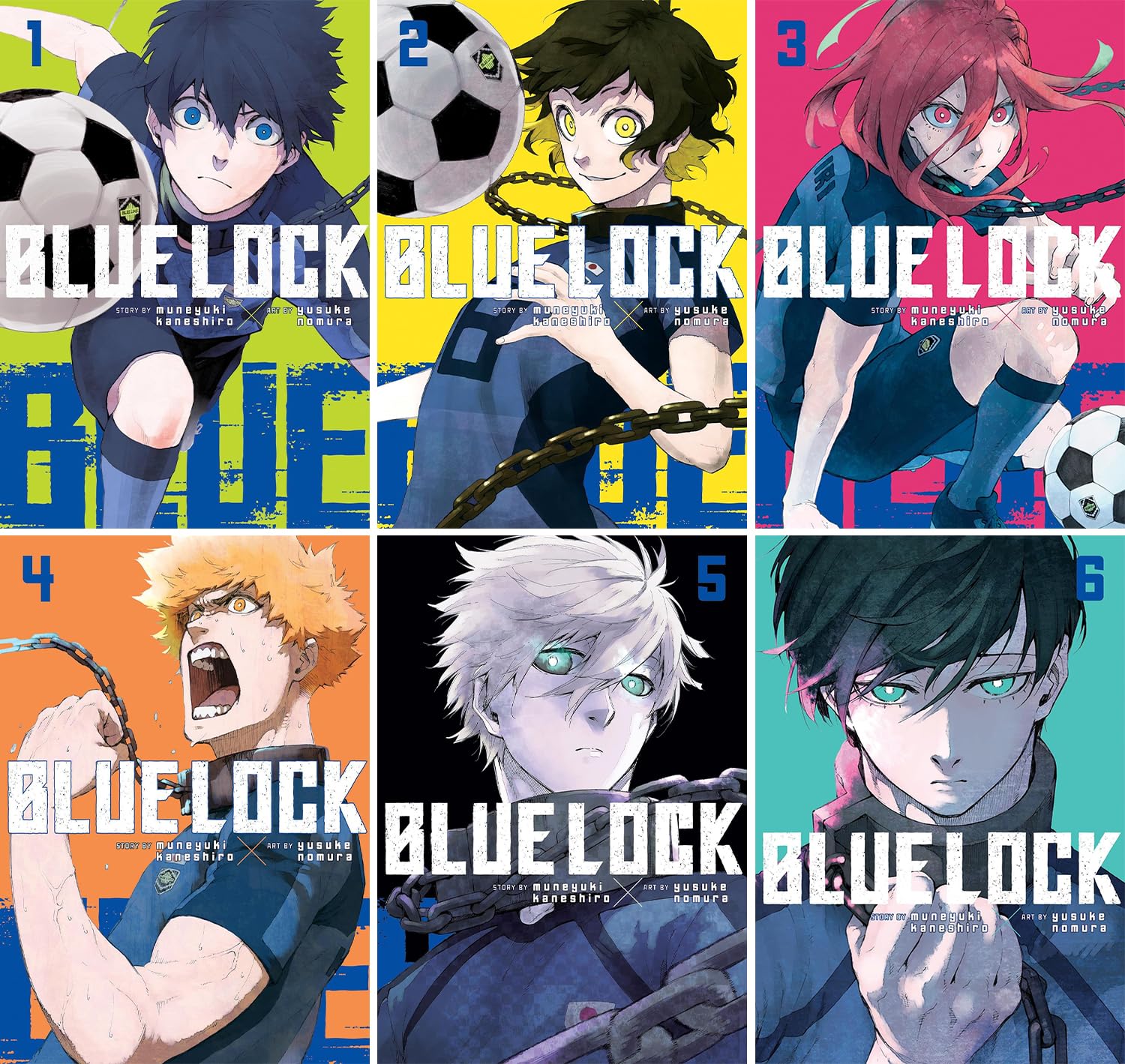 The Blue Lock Series. Vol. 1- Vol. 6 by Muneyuki Kaneshiro Books