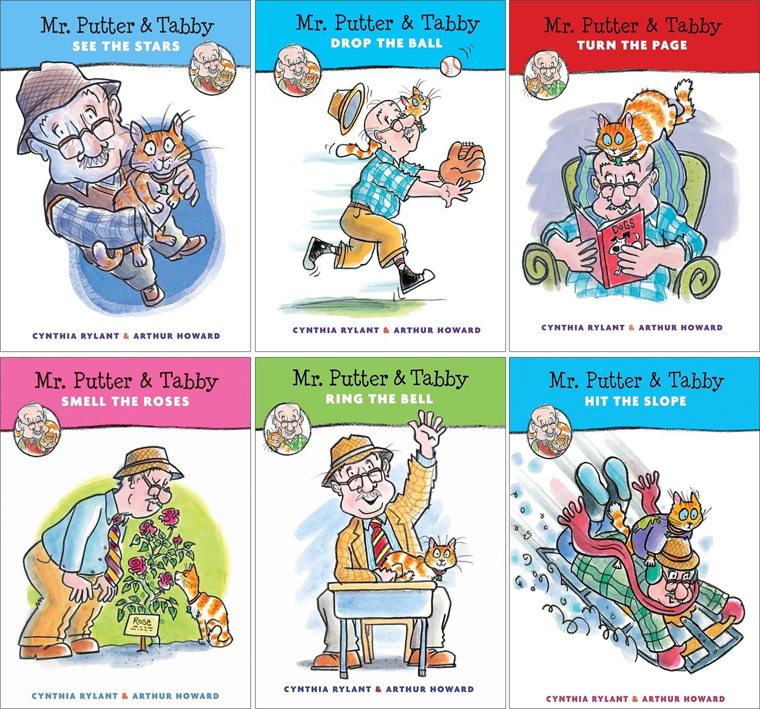 The Mr. Putter & Tabby Sereis. 6 Books Collection Set. See the Stars, Drop the Ball, Turn the Page, Smell the Roses, Ring the Bell, Hit the Slope by Cynthia Rylant Books