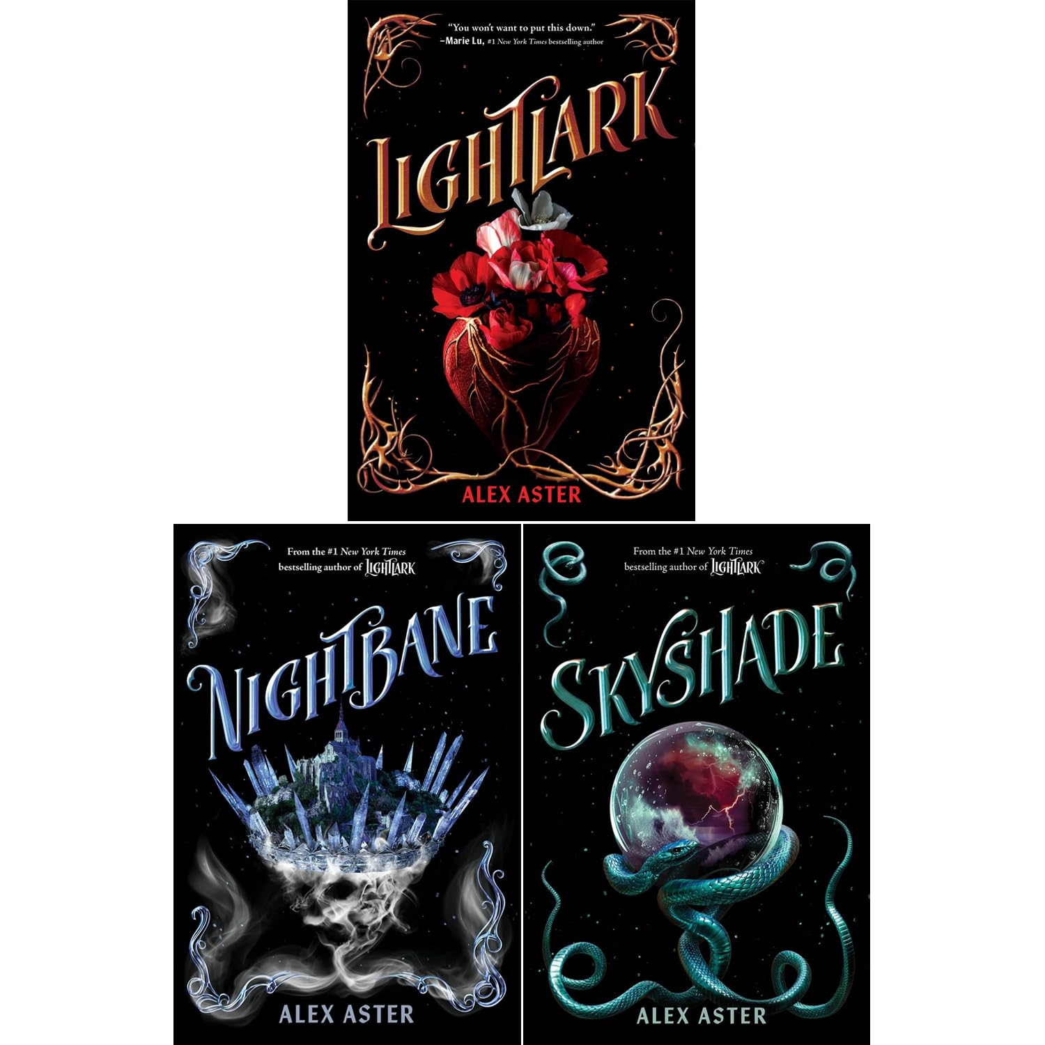 The Lightlark Saga Book, 3 Books Collection Set, Lightlark, Nightbane, Skyshade, by Alex Aster Fantasy & Sci-Fi
