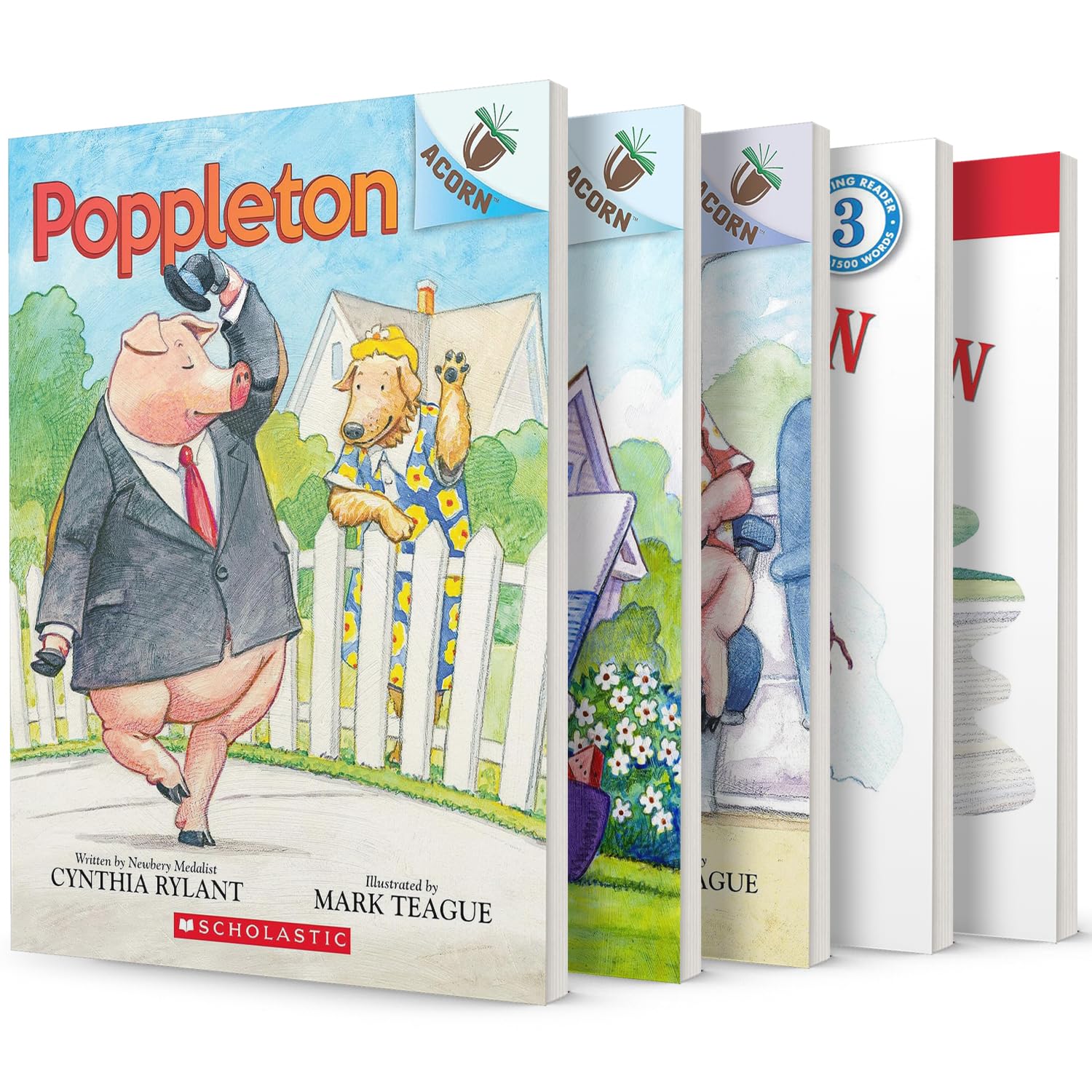 Poppleton Series, 5 Books Set, Poppleton: An Acorn Book, Poppleton and Friends, Poppleton in Summer, Poppleton in Winter, Poppleton in Spring, by Cynthia Rylant Children's books